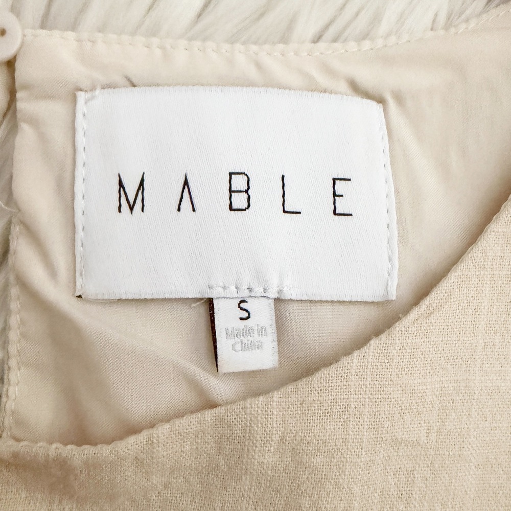 Mable x Anthropologie Floral Embroidered Crop Top Cream Sleeveless MST7974A S - Picture 6 of 6